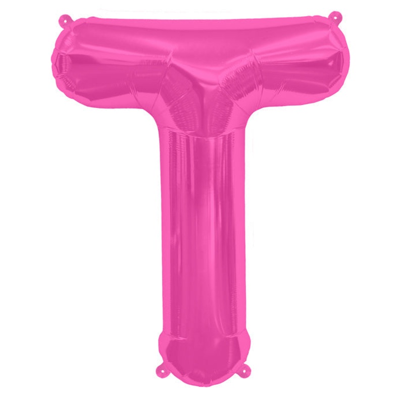 34" Northstar Brand Packaged Letter T - Magenta Foil Balloon