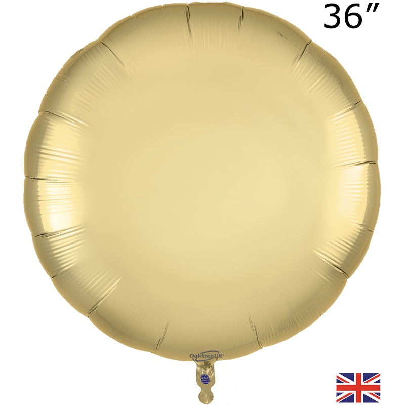 36" Pure Gold Round Packaged Oaktree Brand Mylar/Foil Balloon