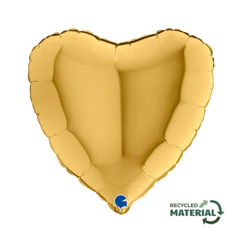 Heart 18"Gold Foil Balloon Packaged Heart shape