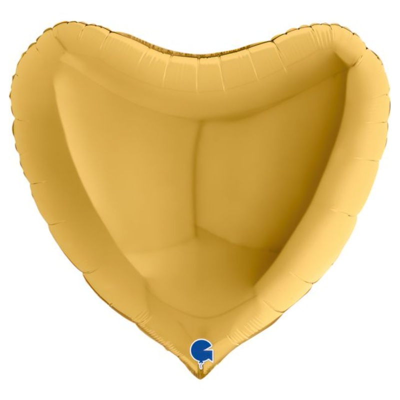 Heart 36" Gold Foil Balloon Packaged Heart shape