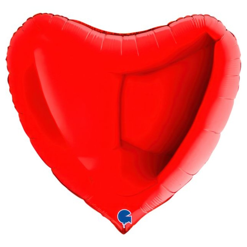 Heart 36"Red Foil Balloon Packaged Heart shape