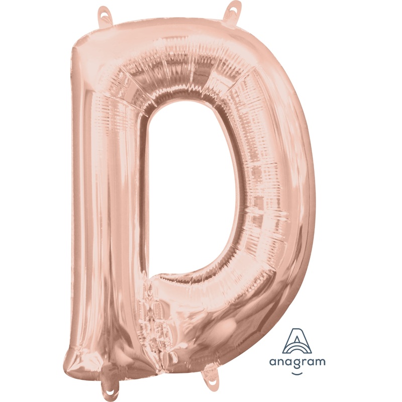 Jumbo Letter D Rose Gold - Helium Filled