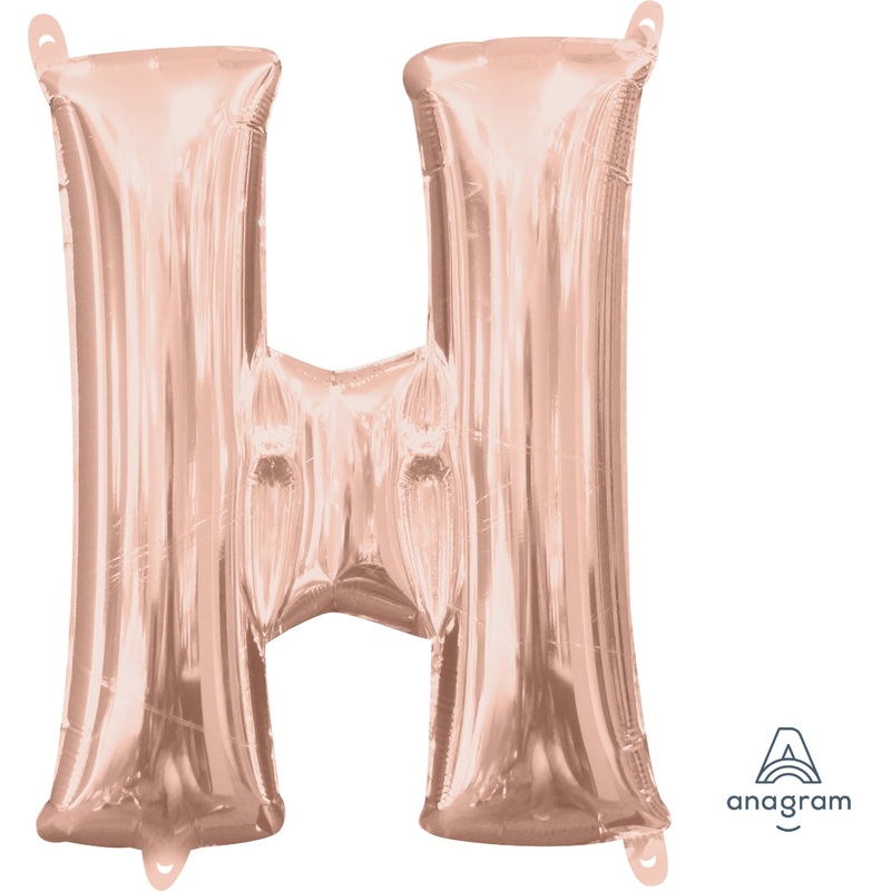Jumbo Letter H Rose Gold - Helium Filled
