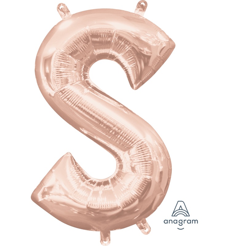 Jumbo Letter S Rose Gold - Helium Filled