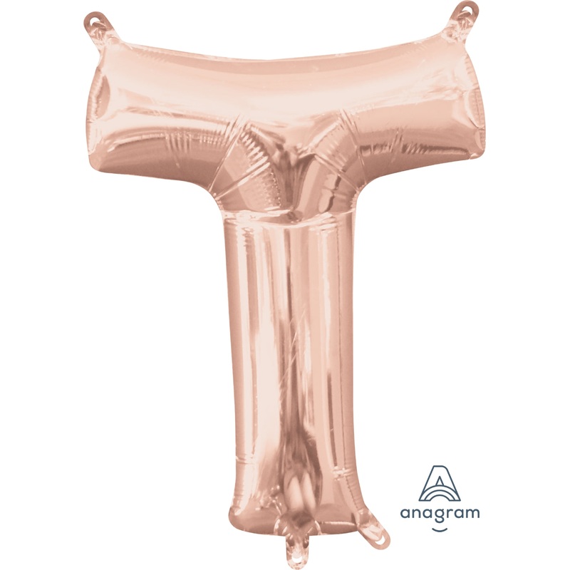 Jumbo  Letter T Rose Gold - Helium Filled