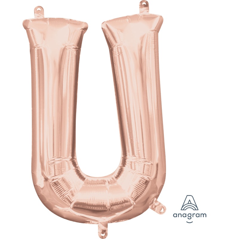 Jumbo Letter U Rose Gold - Helium Filled
