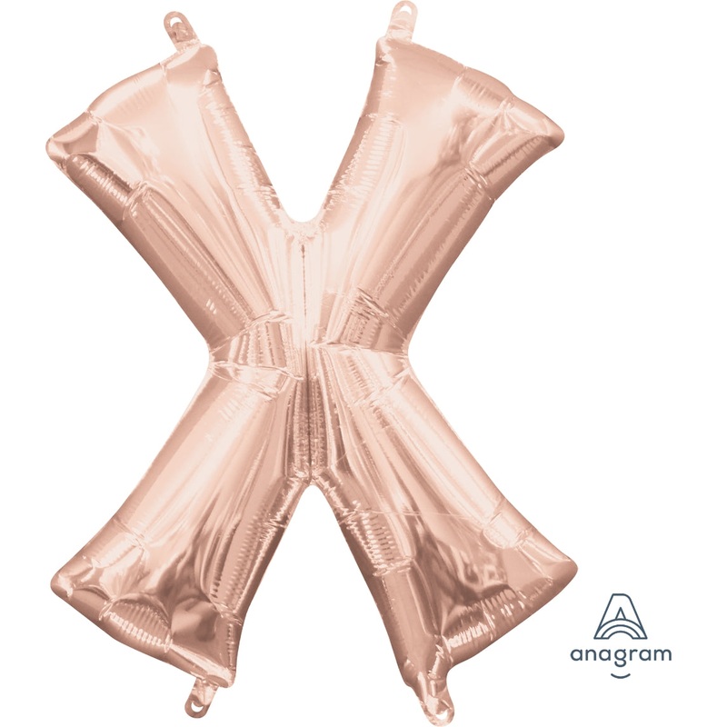Jumbo Letter X Rose Gold - Helium Filled