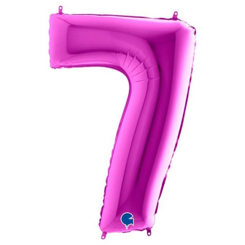 Number 7 Purple 40" Foil Balloon Packaged