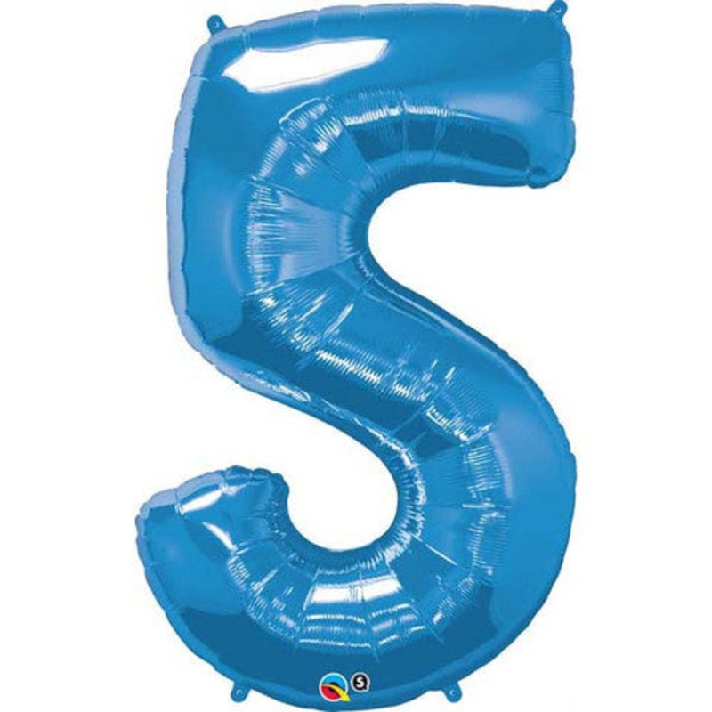 Number Five Sapphire Blue Helium Filled