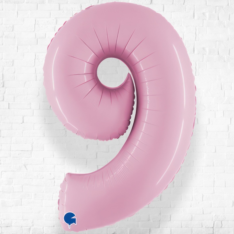 Number Nine Pastel Pink Helium Filled