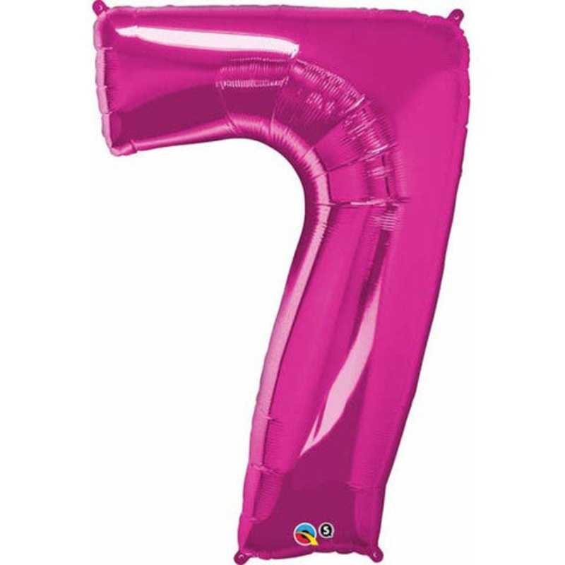 Number Seven Magenta Helium Filled