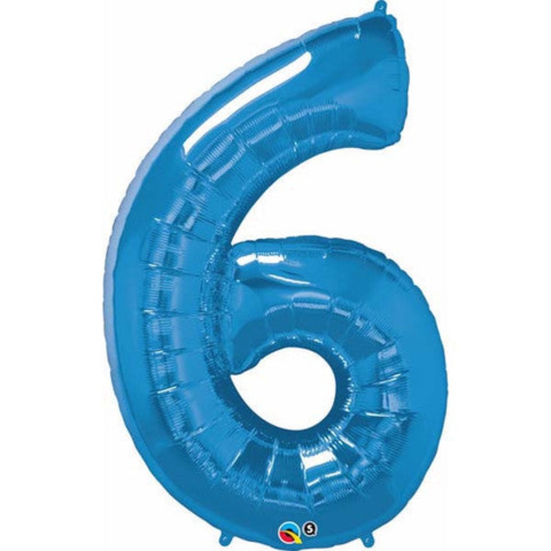 Number Six Sapphire Blue Helium Filled