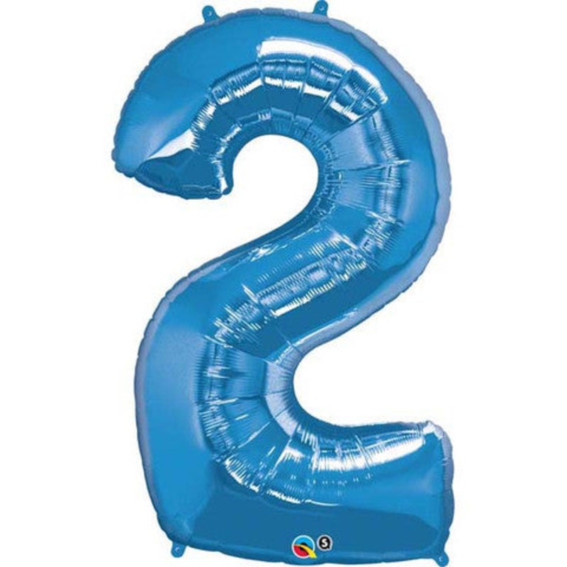 Number Two Sapphire Blue Helium Filled