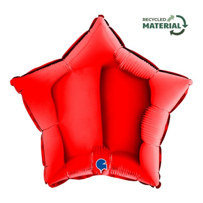 Star 18"Red Foil Balloon Packaged Star Shape