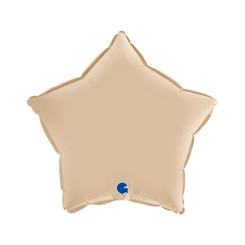 Star 18"Satin Cream Foil Balloon Packaged Star Shape