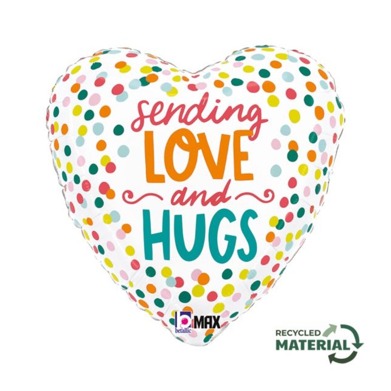 18" Sending Love And Hugs Foil Balloon Packaged