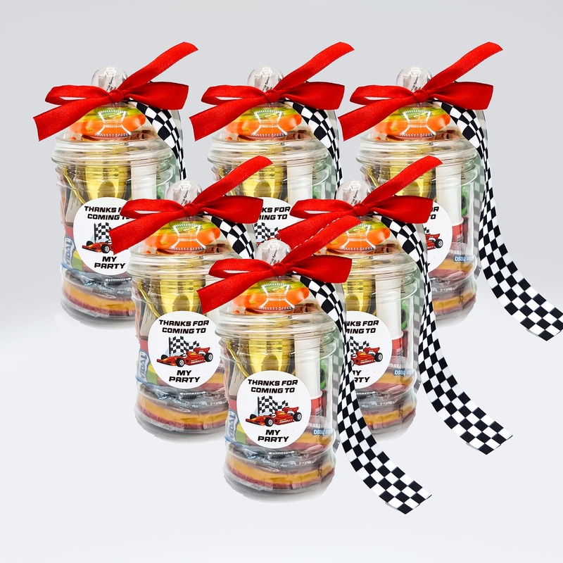 Boys Pre Filled Racing Cars Birthday Party Bags In Vintage Jars