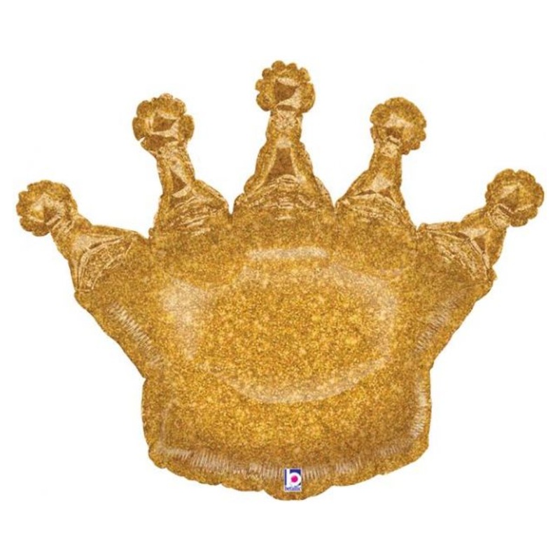 Glittering Crown Foil Balloon Packaged