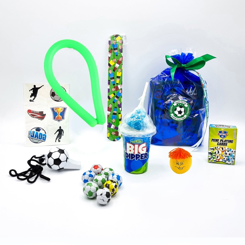 Pre Filled Blue Football Birthday Party Bags