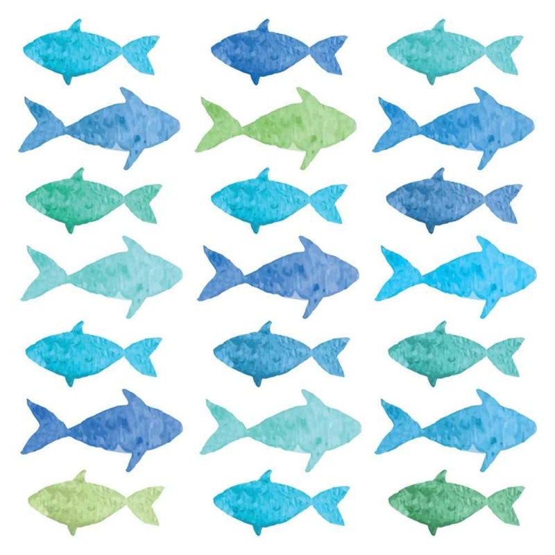 Aqua Reef Fish Beverage Napkin