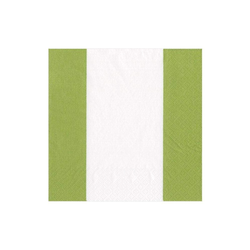 Bandol Stripe Moss Green Beverage Napkins