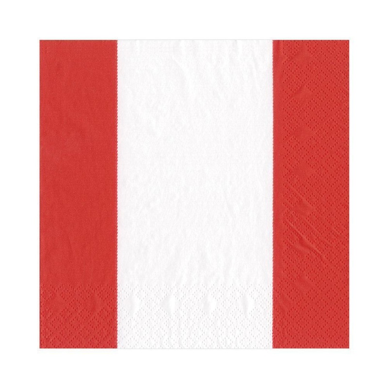 Bandol Stripe Red Luncheon Napkin