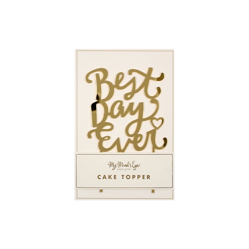 Best Day Ever Gold Cake Topper