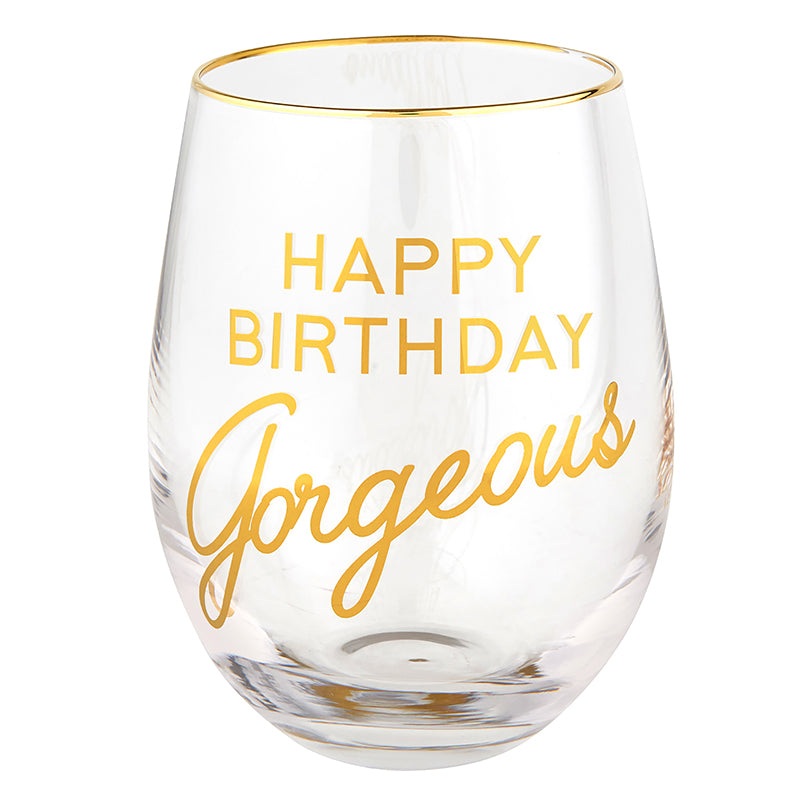 Birthday Gorgeous Stemless Wine Glass