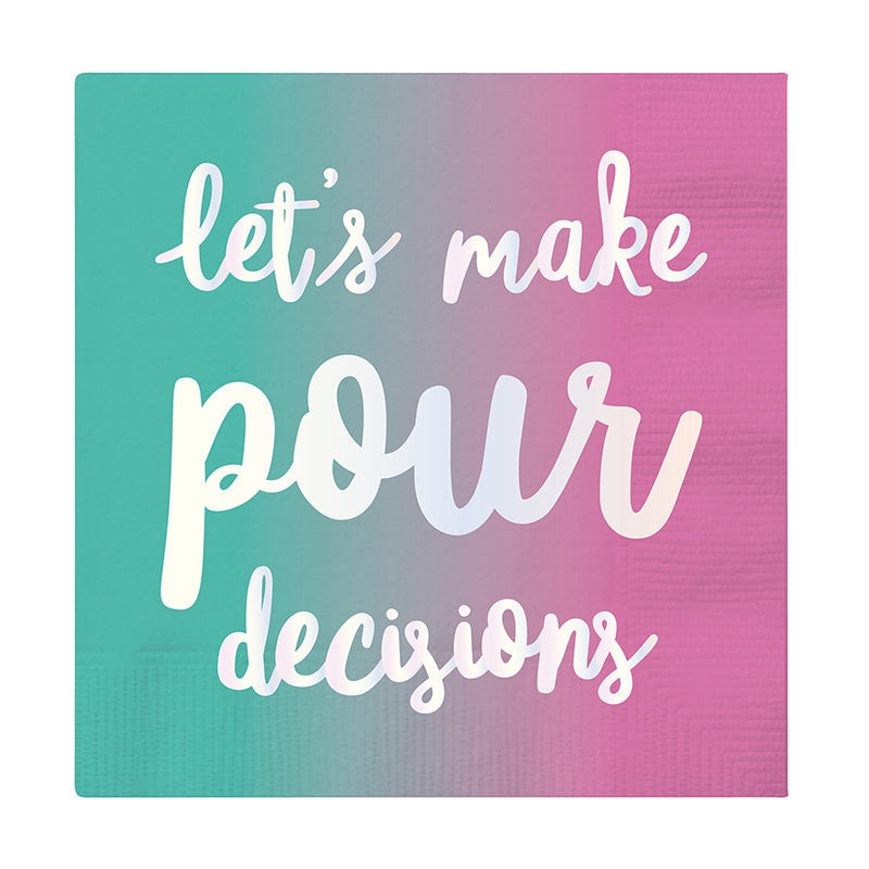 Lets Make Pour Decisions Beverage Napkin