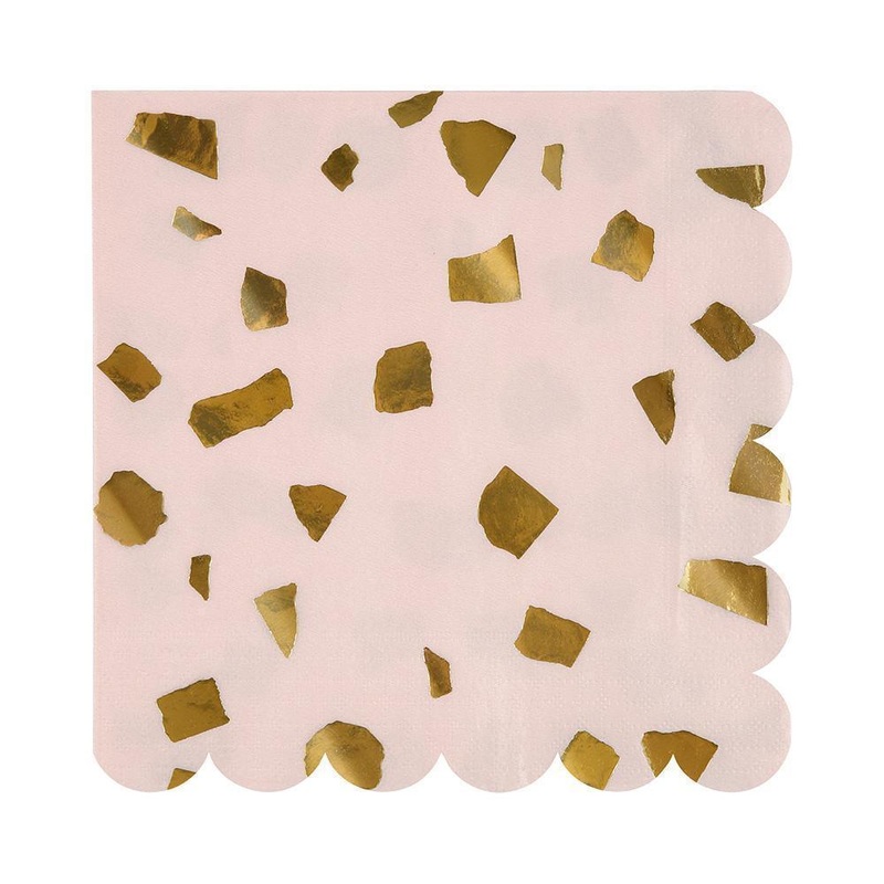 Light Pink & Gold Luncheon Napkins