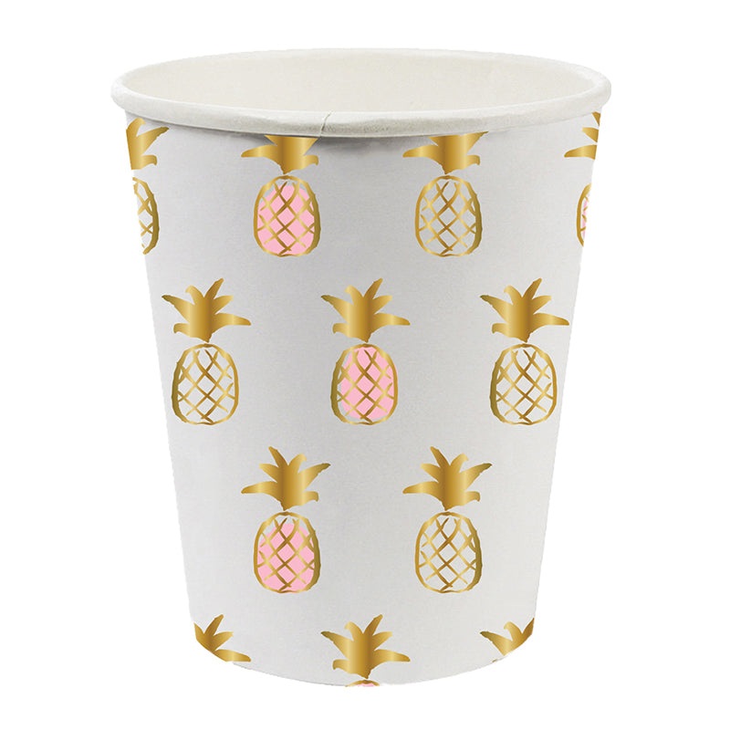 Paper Cups Foil Pineapples 8 Ct