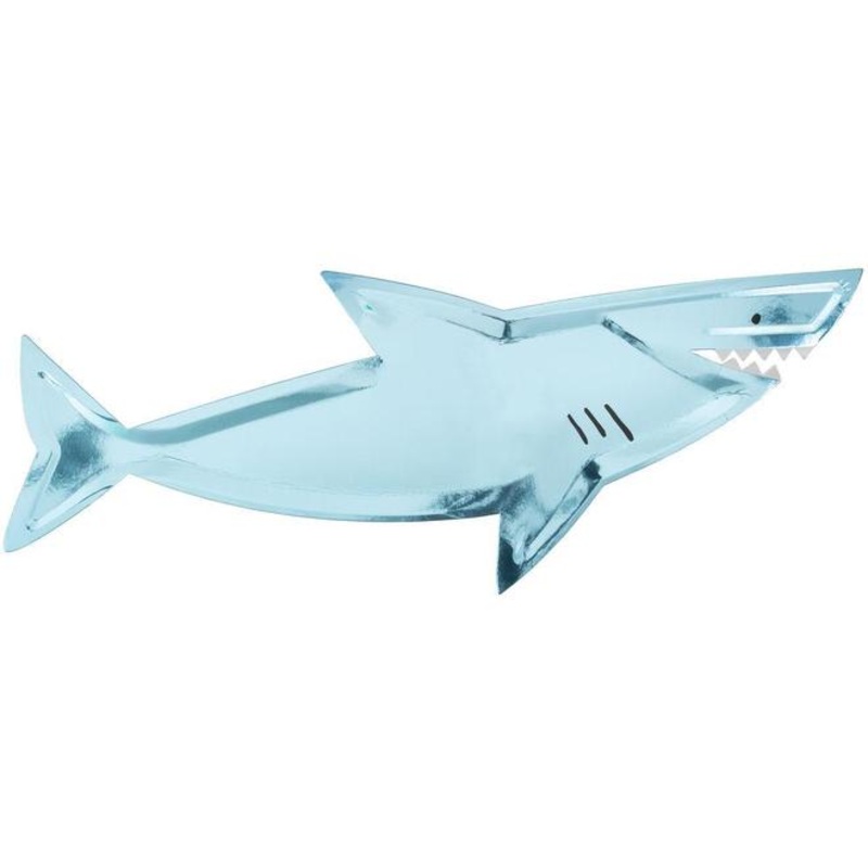 Paper Platter Shark Shape 4 Ct