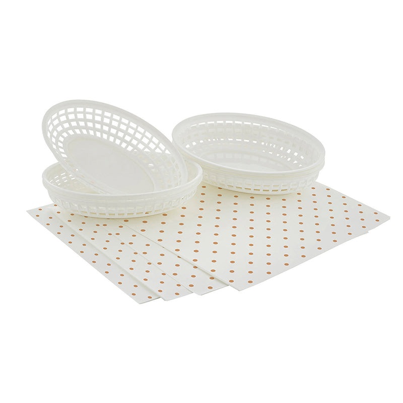 Serving Baskets White and Liners