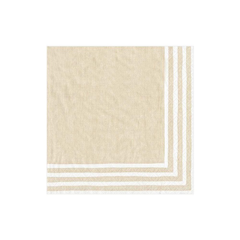 Stripe Border Natural Beverage Napkins