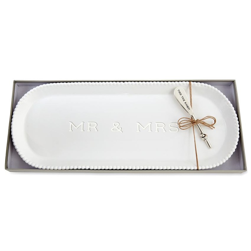 Tray Set "Mr And Mrs" Beaded