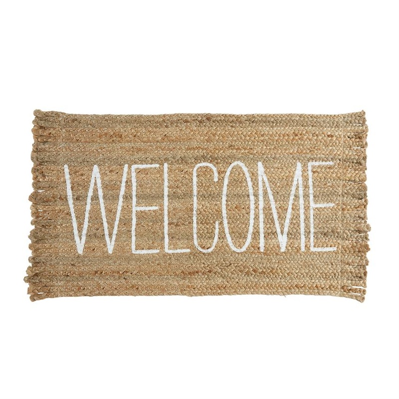 Welcome Jute Fringe Mat