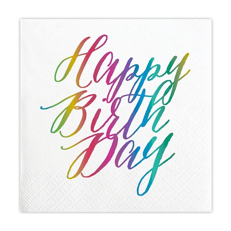 Birthday Rainbow Beverage Napkins