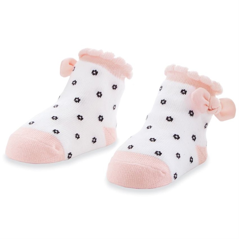 Black Flower Dot Socks