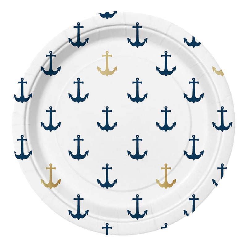 Blue And Gold Anchors Small Plates