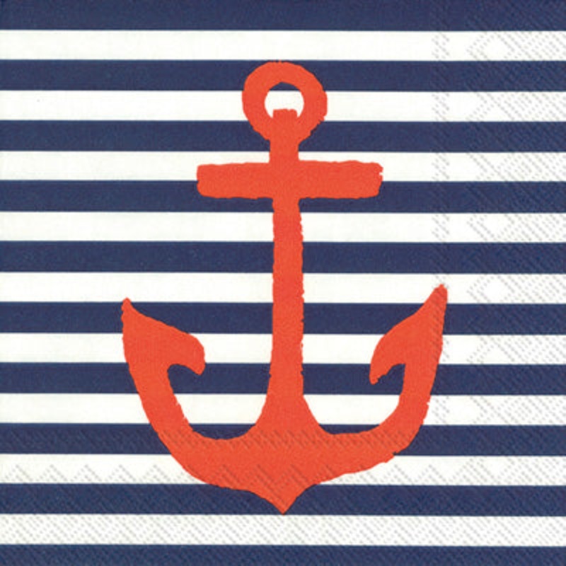 Blue Yacht Club Anchor Beverage Napkins