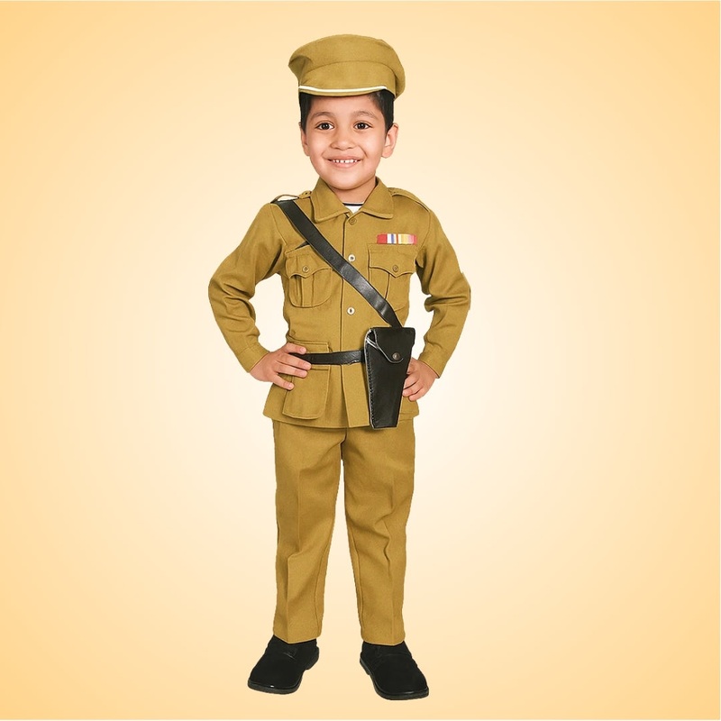 Brown Police Costume - Community Helpers - Size Large - Age 7 to 9