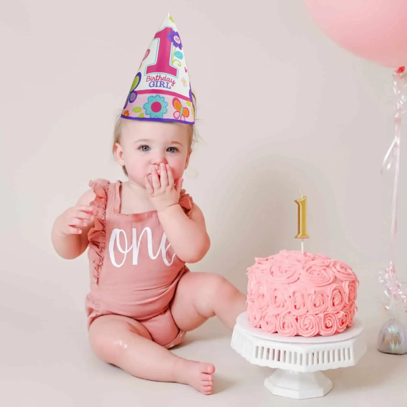 BUTTERFLIES & FLOWERS CONE HAT - 8CT