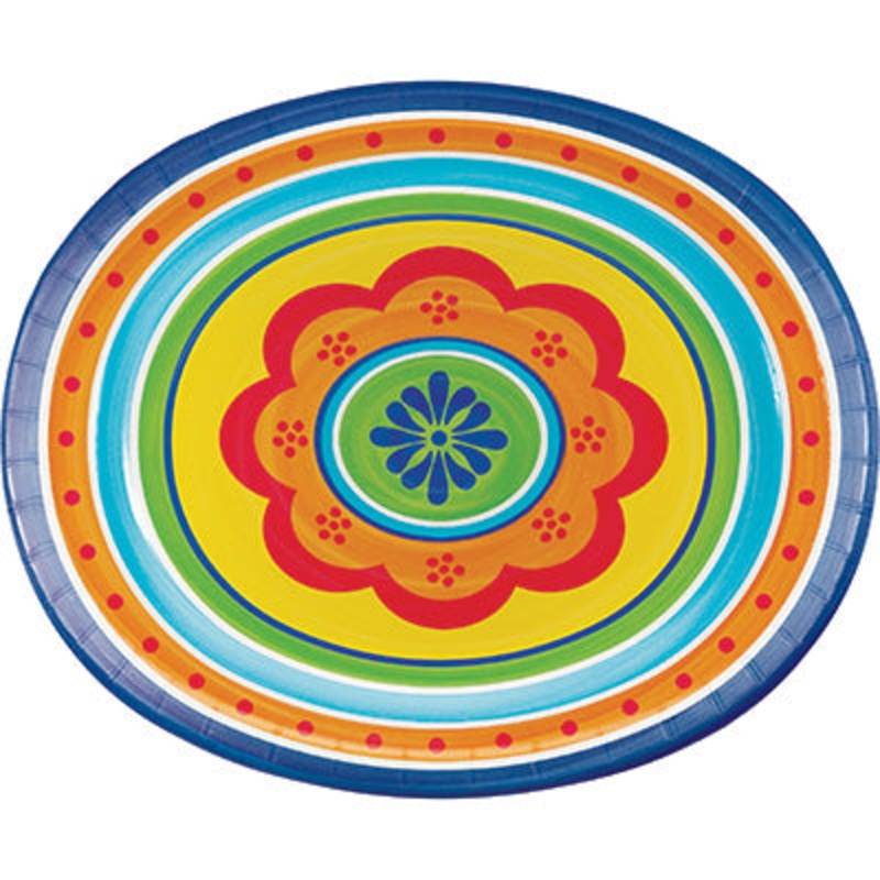 Painted Pottery Oval Plates