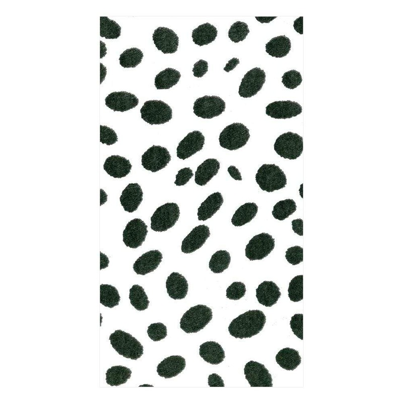 Paper Linen Spots Black Guest Towels
