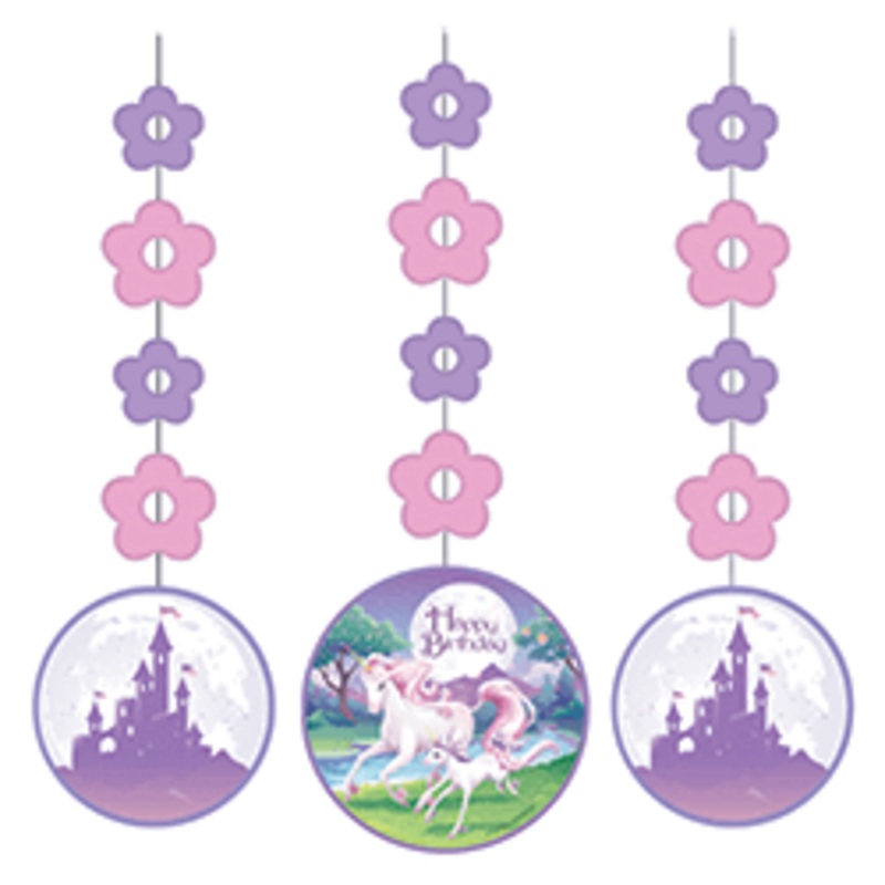 Unicorn Fantasy Hanging Cutouts - 5PC