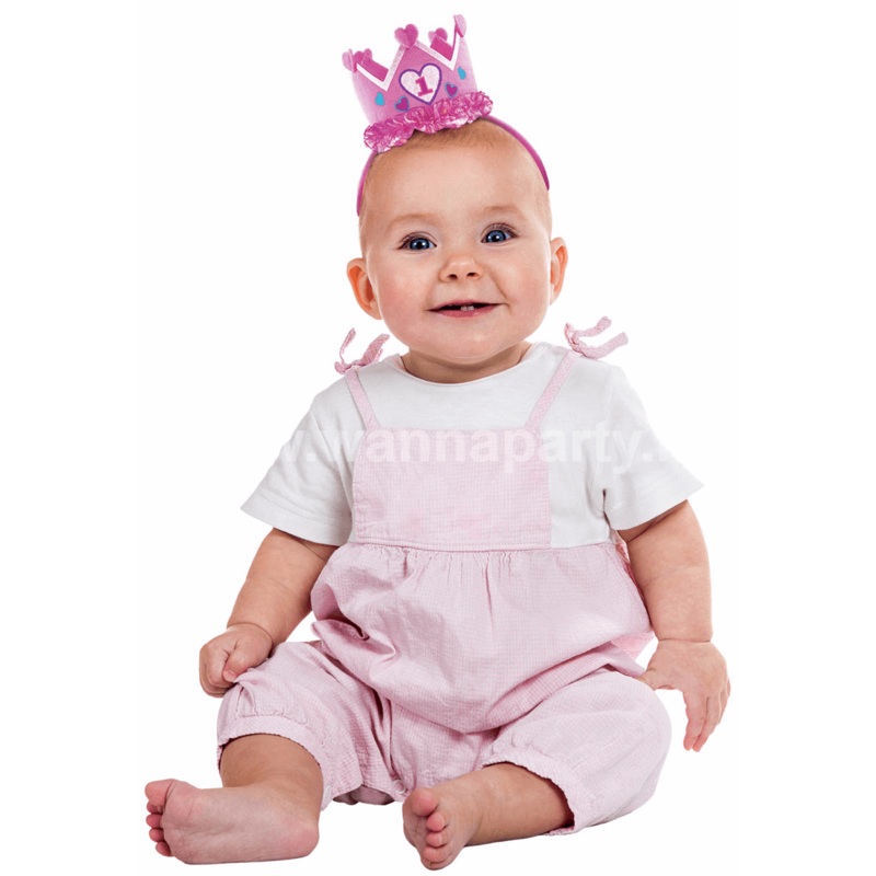 1st Birthday Pink Crown Headband - 1PC