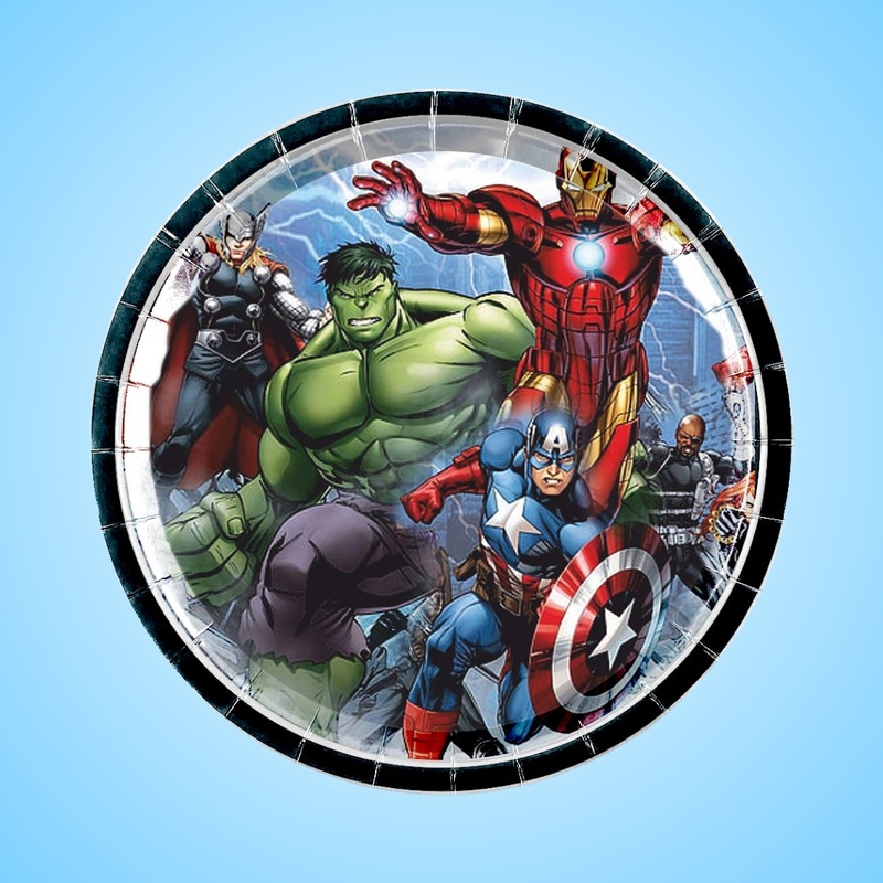 Avengers Theme Party Paper Plates - 9 inches  - 8PC