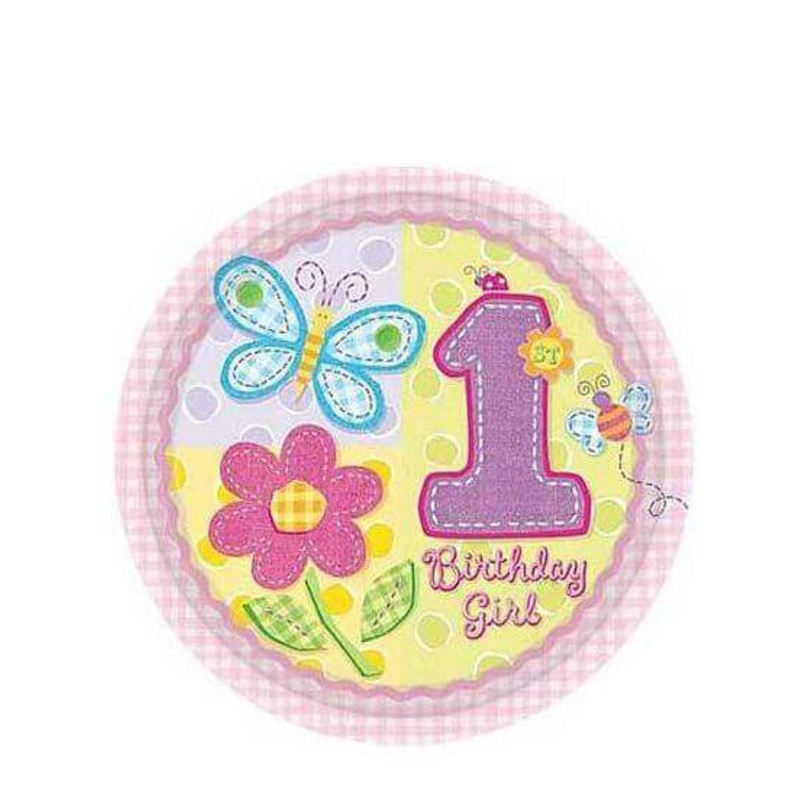 HUGS & STITCHES GIRL PAPER PLATES 10.5" - 8CT
