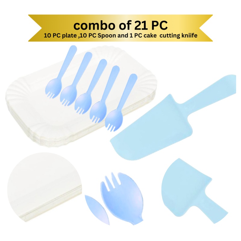 Magic multicolor candle with Knife, fork plate set