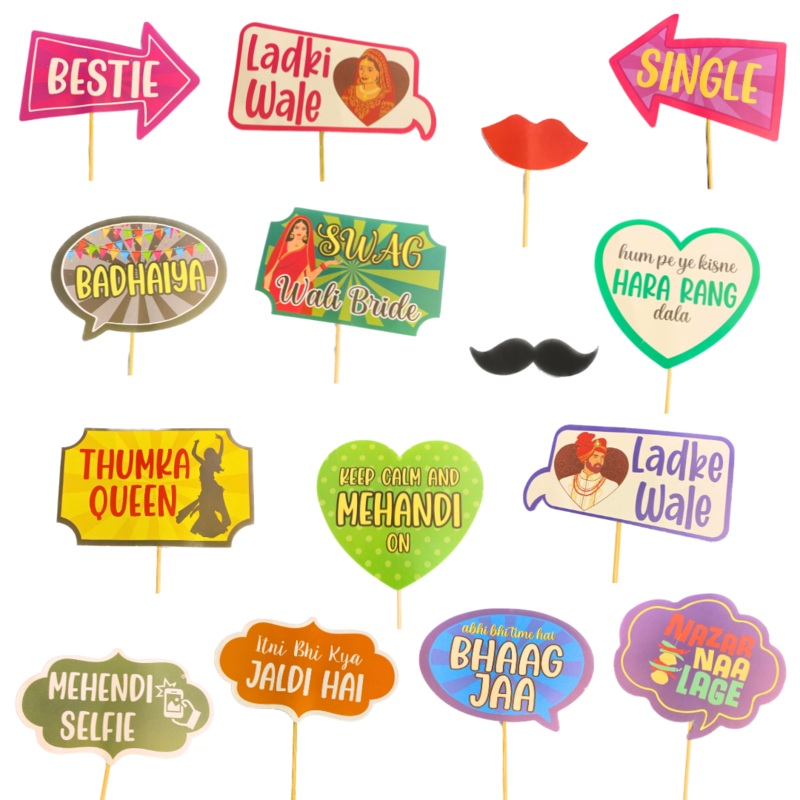 Mehandi Photo Props - 15PC